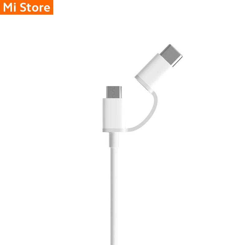 Cable De Datos Mi 2-in-1 Usb Cable Micro Usb To Type C 30 cm White